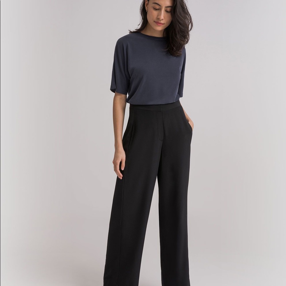 Grana, Silk, Wide-leg Racer Pants, Black, XXS.